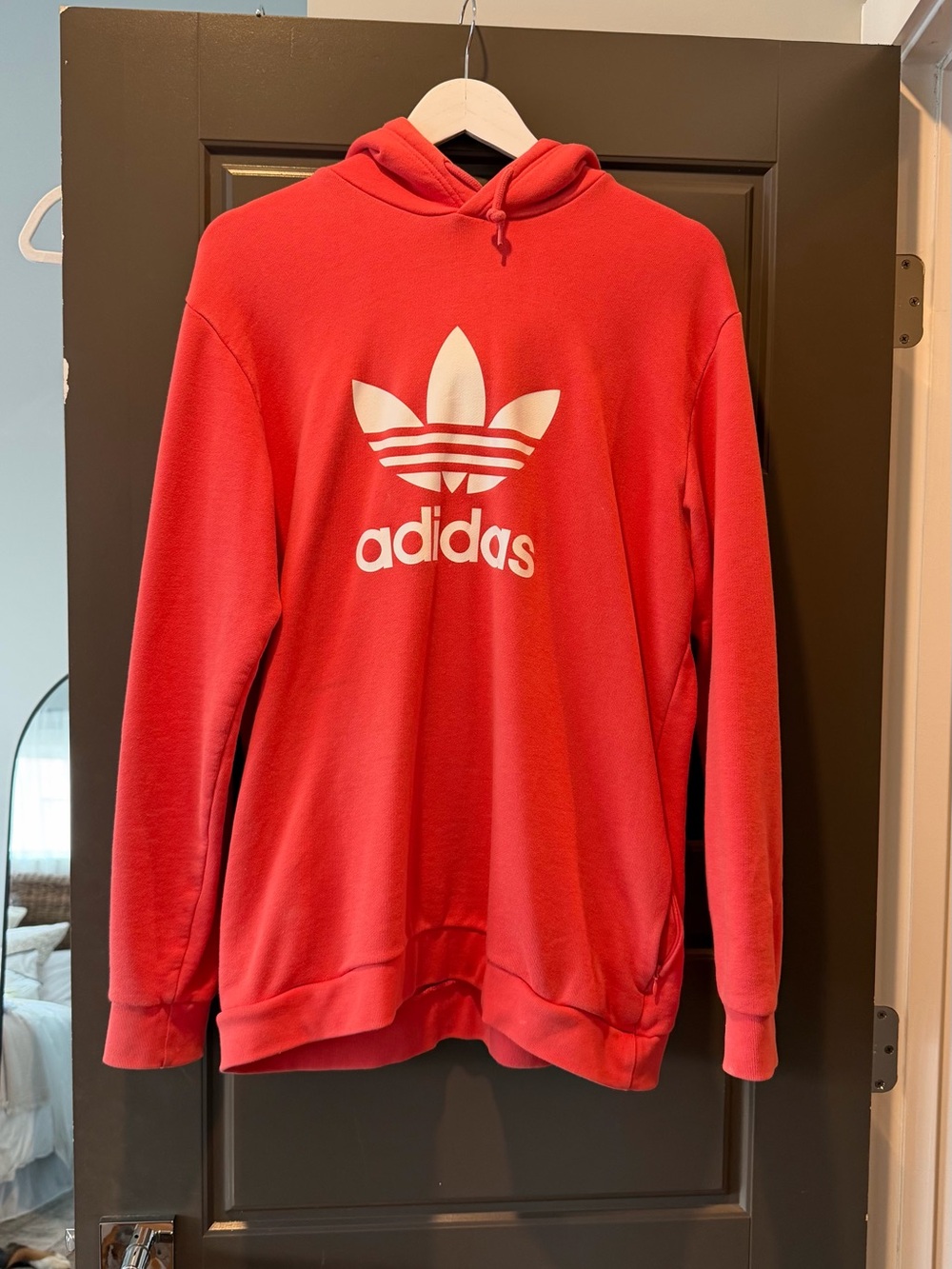 adidas Red Trefoil Pullover Hoodie